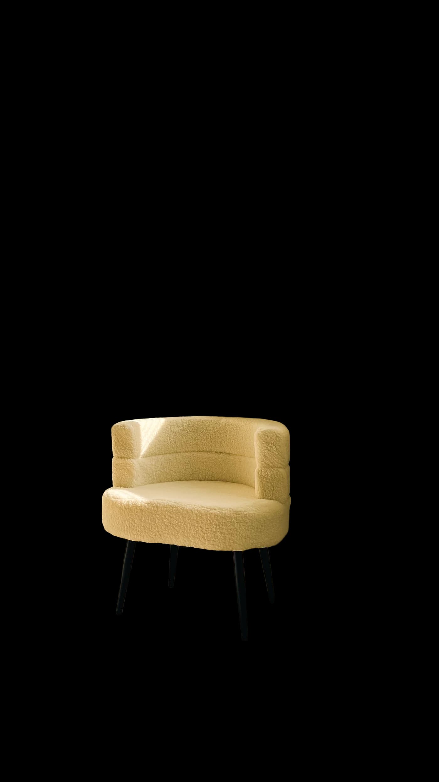 Cream accent chair after automatic background removal